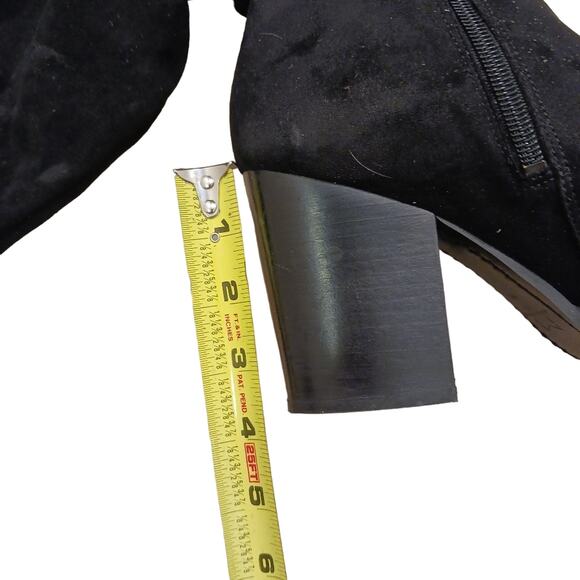 Marc Fisher Alinda Over The Knee Boots Size 9 BLACK Suede 2 Back Tie Tassels - Picture 13 of 16